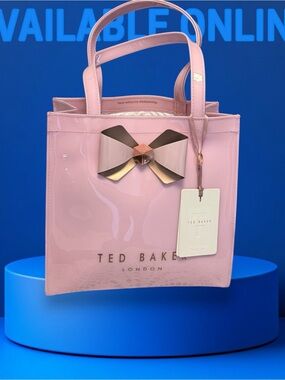 Ted Baker Pink Patent tote bag with Signature Bow Accent NWT